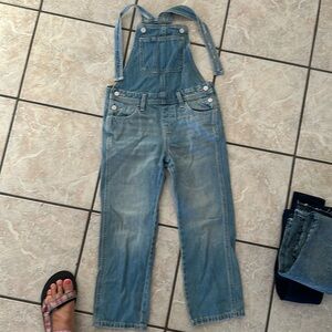 Old Navy light wash overalls